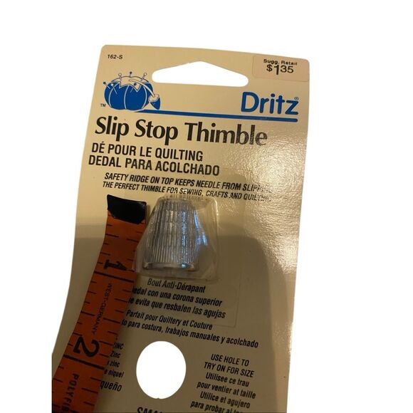 Vintage Nwt Dritz Slip Stop Thimble Sew Perfect Tomato Pin Cushion Set Art Craft - Picture 6 of 8